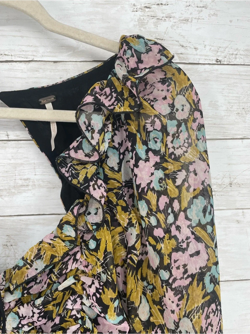 Free People Mabel Garden Comb Size L Ruffle Ruched Milkmaid Cottage Core